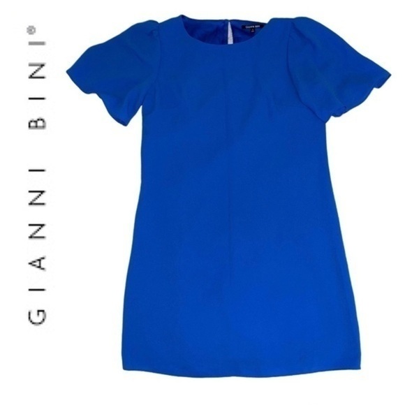 GIANNI BINI Women’s Royal Blue Dress with Flutter Sleeves - Size Small - Picture 1 of 6